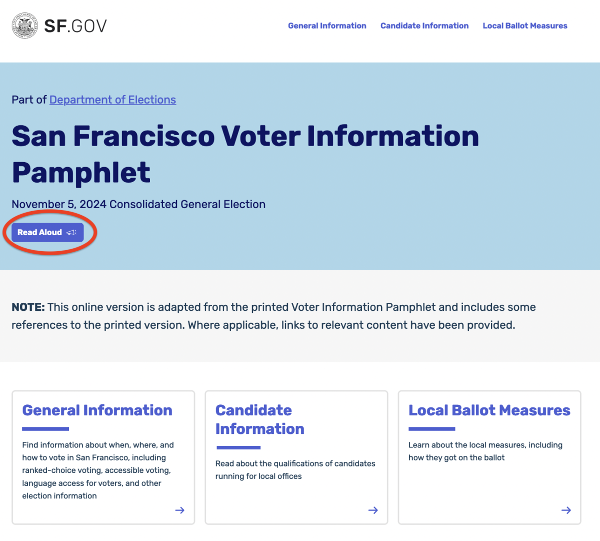 Voter Guide Read Aloud