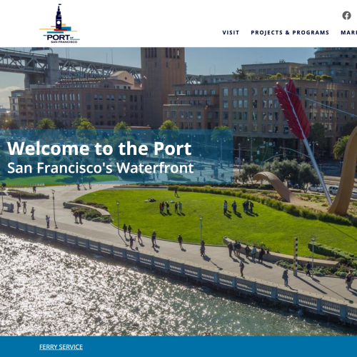 SFPort homepage on desktop